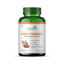 a bottle of simply herbal pure turmeric curcumin and piperine extract