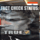a blurry picture of a man with the words " fact check status true " on it