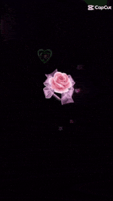 a black heart with pink flowers and the word cakil on it