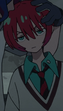 a cartoon character with red hair and a tie