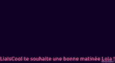 a purple background with a man 's face and the words lialscool te souhaite une bonne matinée lola