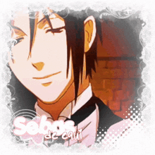 a picture of a man in a tuxedo with the name sebas de equi on it