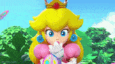 Peach Sniffing Flower GIF