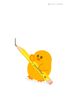 an illustration of a chick holding a pencil that says chick a doodle on it