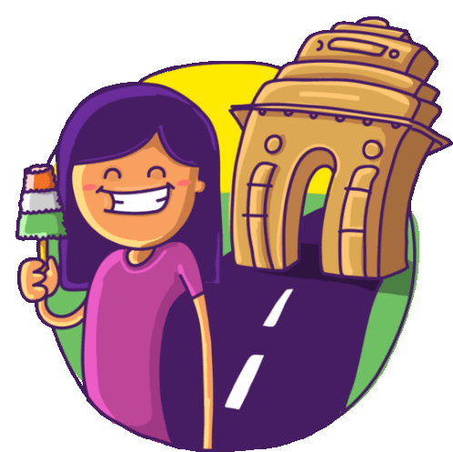 Girl Enjoying Ice Cream At India Gate Sticker - L3India Girl Cute -  Discover & Share GIFs
