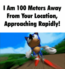 Sonic 100 Meters Away Sonic Running GIF