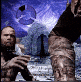 a man with a beard is standing in front of an igloo and the words dionellgames are on the bottom of the screen