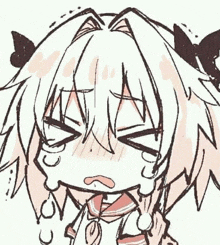 a drawing of a girl with a cat ear and a bow on her head .