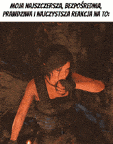 a picture of a woman in a video game with a caption that says moja najszczerza bezposrednia