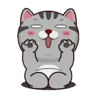 a cartoon illustration of a cat with its eyes closed