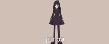 a cartoon character with the name junoa on the bottom right