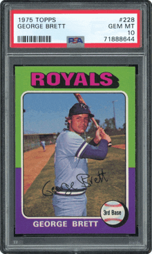a 1975 topps george brett baseball card