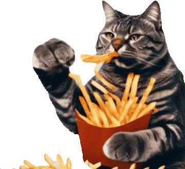 Cat French Fries Sticker - Cat French Fries Cats Stickers