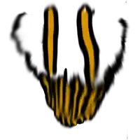 a drawing of a tiger 's mouth with the letters us