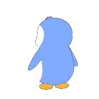 a cartoon penguin with an exclamation mark on its head