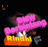 a 3d rendering of a heart with the words love bmw berbintang on it