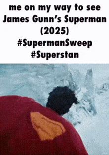 a poster for james gunn 's superman ( 2025 ) with a picture of an angry bird .