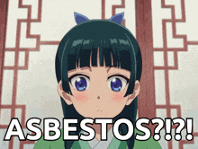 a picture of a girl with the words asbestos written on it