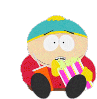 Eating Popcorn Eric Cartman Sticker - Eating Popcorn Eric Cartman South Park Stickers