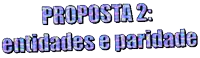 the word proposta is written in a multicolored font