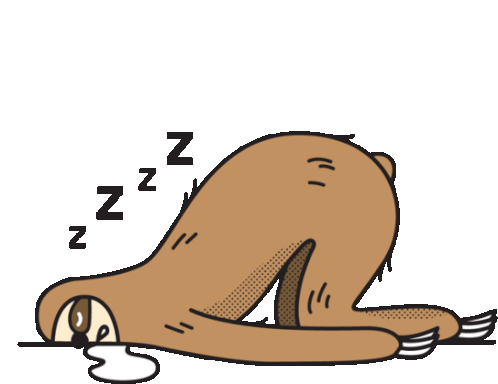 Sloth Drooling While Sleeping Sticker - Lethargic Bliss Tired Sleepy Stickers