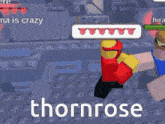 a screenshot of a video game with the name thornrose