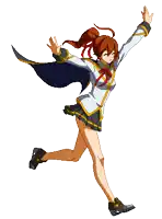 a pixel art of a girl in a school uniform