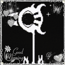 a picture of a key with the words good morning on it