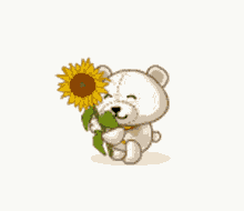 Sunflower Teddy Bear GIF - Sunflower Teddy Bear Jump GIFs