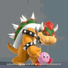 Bowser And Kirby Taking A Walk GIF