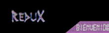 a black background with purple and green lines and the word repux