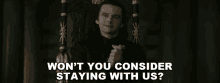 Wont You Consider Staying With Us Aro GIF - Wont You Consider Staying With Us Aro Michael Sheen GIFs