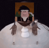 a picture of a roblox character with a white headband on his head