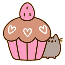 pusheen cupcake happy cat cute