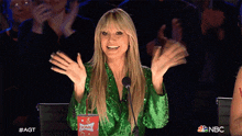 Waving Hands Heidi Klum GIF - Waving Hands Heidi Klum America'S Got Talent GIFs