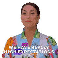 We Have Really High Expectations Kyla Kennaley Sticker - We Have Really High Expectations Kyla Kennaley The Great Canadian Baking Show Stickers