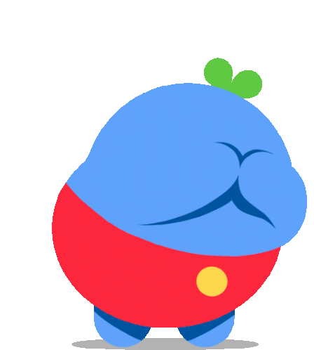 Gogi Is Embarrassed And Hides His Face Sticker - Gogi Red Pants Blue Stickers