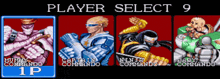 a player select screen for a video game shows a captain commando ninja commando and baby commando