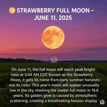 a strawberry full moon is coming up on june 11 2025