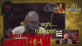 an anthony cumix poster with a man talking into a microphone in front of a budweiser sign