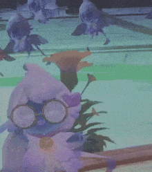 a cartoon character wearing glasses and a hat