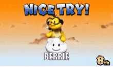 Berrie Nice Try GIF - Berrie Nice Try Mario Kart GIFs