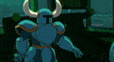 a video game character is holding a sword in front of a sign that says open