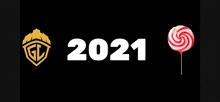 a black background with the year 2025 and a lollipop on a stick