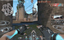 a screenshot of a video game shows a person holding a sword and a shield