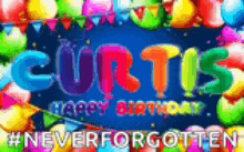 a colorful birthday greeting card for curtis