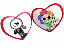 a heart shaped item with a cartoon flower on it