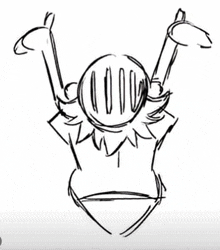 a black and white drawing of a spider with its arms outstretched and a ball in its head .