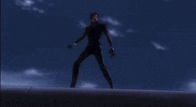 a pixel art of a red light coming out of a dark sky