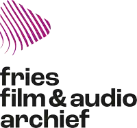 a logo for fries film & audio archief with a purple stripe